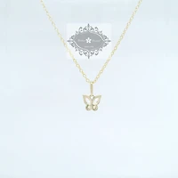 10k Yellow Gold Cubic Zirconia Butterfly Pendant 155635