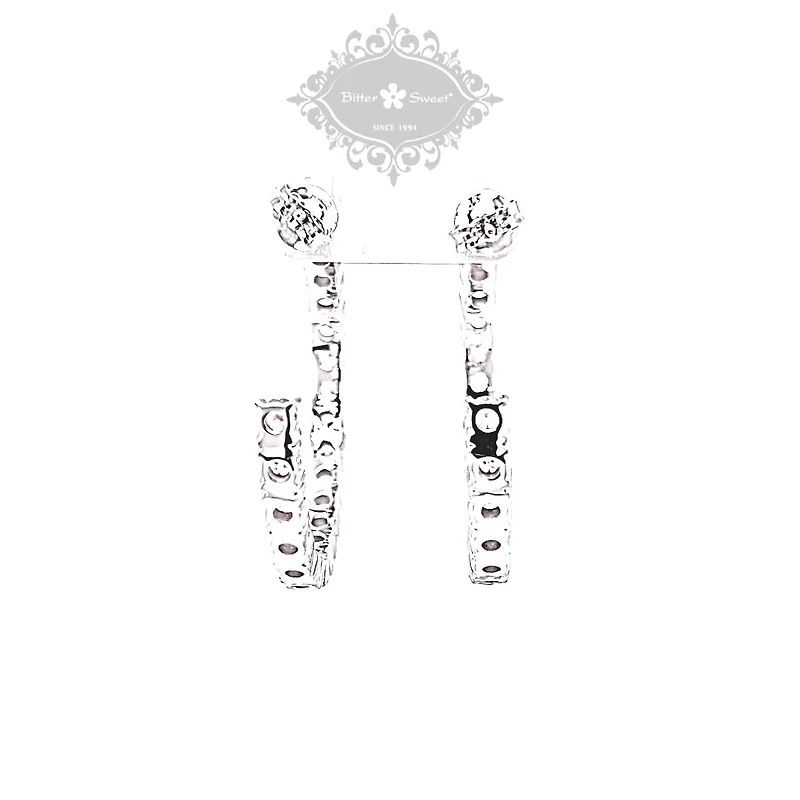 Sterling Silver Cubic Zirconia Hoop Earrings 151258