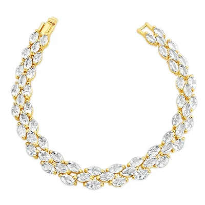 Bridal Gold Cubic Zirconia Marquise   Bracelet 155190