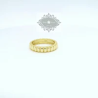 Gold Plated Sterling Silver Ring Plain Rec Beads 154956