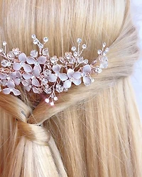 Bridal Rose Gold Hair Comb 138496