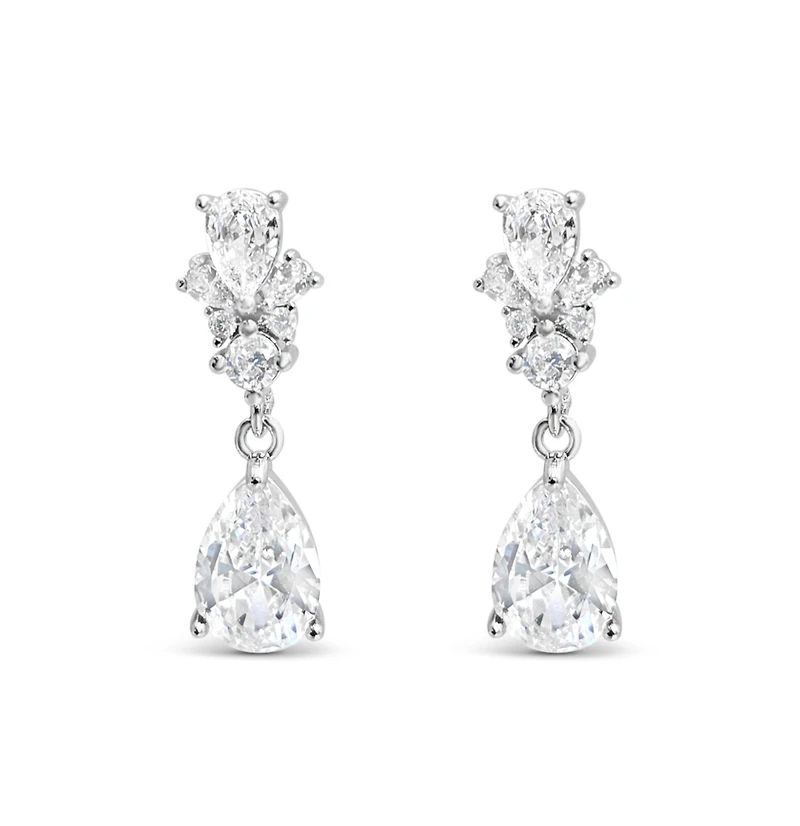 Bridal Silver Cubic Zirconia Earrings 155170
