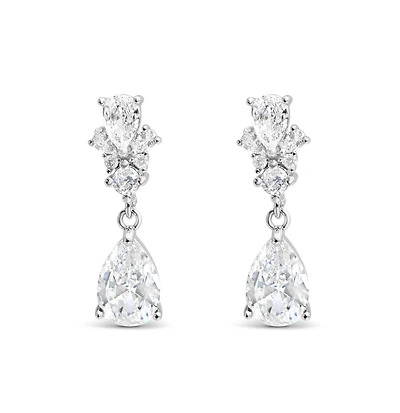 Bridal Silver Cubic Zirconia Earrings 155170