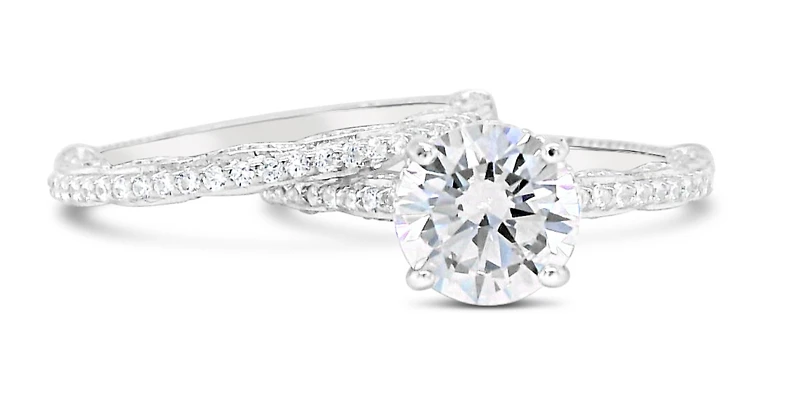 Sterling Silver Vintage  Cubic Zirconia Set  Ring 155020