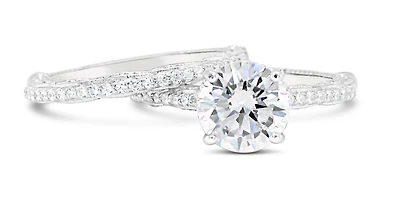 Sterling Silver Vintage  Cubic Zirconia Set  Ring 155020