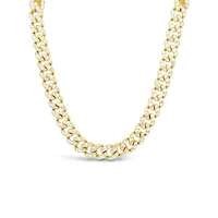 Yellow Gold Plated Sterling Silver Cubic Zirconia Cuban link  Bracelet 155081