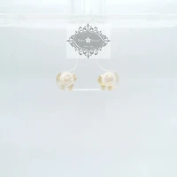 10k Yellow Gold Cubic Zirconia Bow Studs Earrings 155641