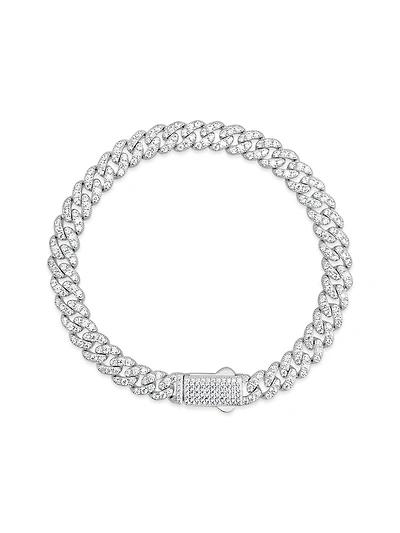Sterling Silver Cubic Zirconia Cuban link Bracelet 155082