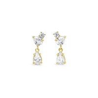 10k Yellow Gold Cubic Zirconia Tear Drop Earrings 155646