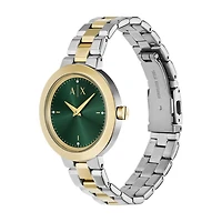 Armani Exchange Crystal Accent Two-Tone Green Dial 154682