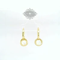 Gold Plated Sterling Silver Cubic Zirconia Round Outline Earrings 154841