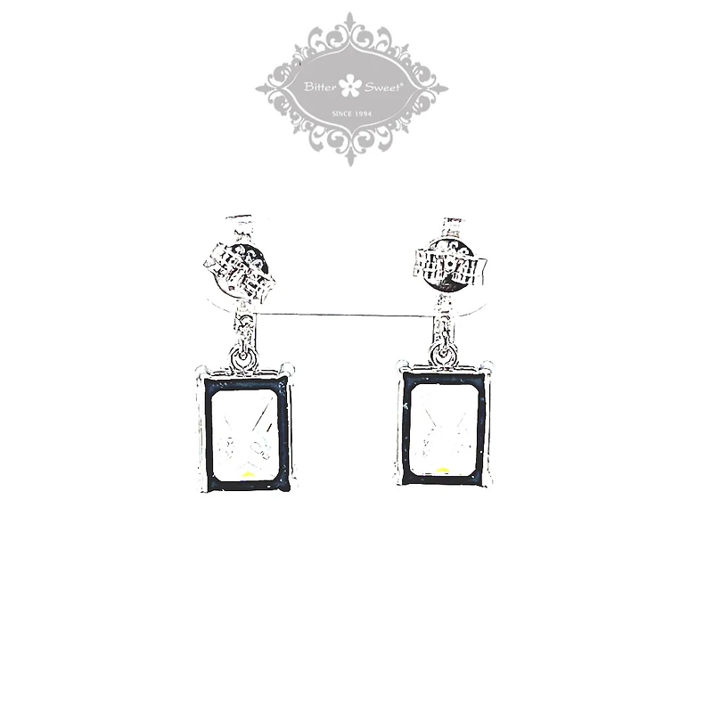 Sterling Silver Radiant Cubic Zirconia Drop Earrings 147700