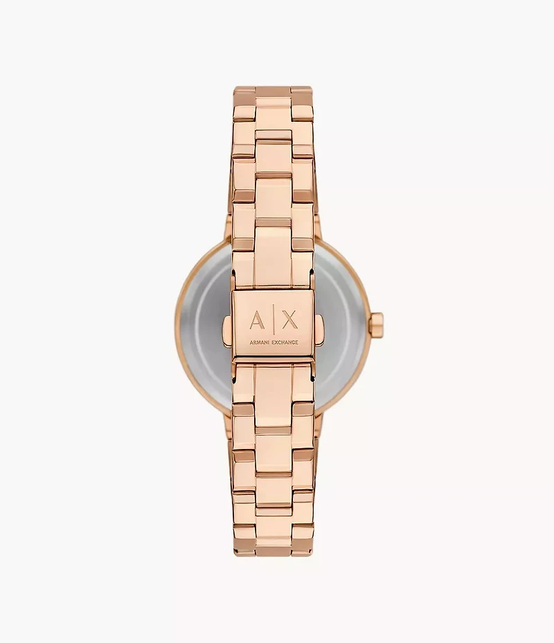Armani Exchange Two-Hand Rose Gold-Tone Stainless Steel Watch 154355