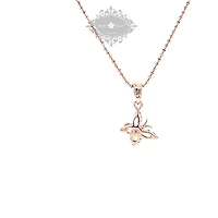 Rosegold Plated Sterling Silver Cubic Zirconia Butterfly Necklace 143354