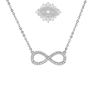 Sterling Silver Cubic Zirconia Infinity Necklace 151229