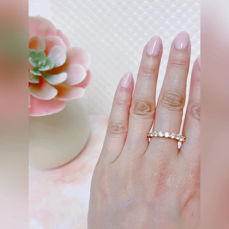 Gold Plated Sterling Silver 3mm Cubic Zirconia Eternity Ring 146106