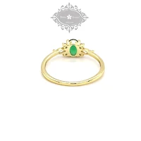 Gold Plated Sterling Silver Green Cubic Zirconia Ring 152242