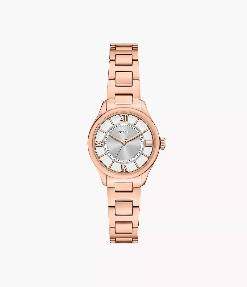 Fossil Gilmore Three-Hand Rose Gold-Tone Stainless Steel Watch 155362