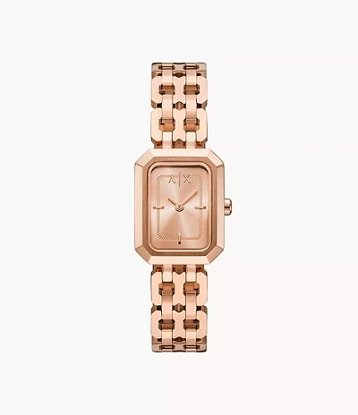 Armani Exchange Two-Hand Rose Gold-Tone Stainless Steel Watch 155350