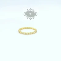 Gold Plated Sterling Silver Ring Twist w/2 rows Cubic Zirconia 154932