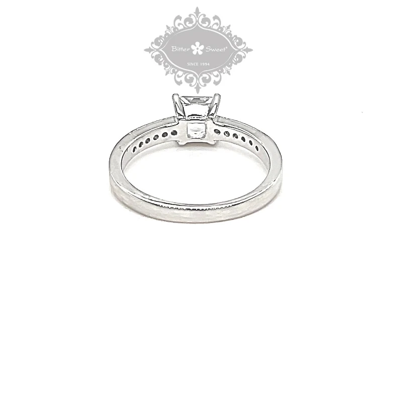 Sterling Silver Square Cubic Zirconia Ring 148073