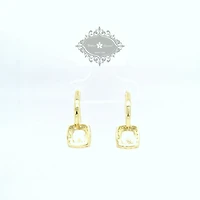 Gold Plated Sterling Silver Cubic Zirconia Square Outline Earrings 154843