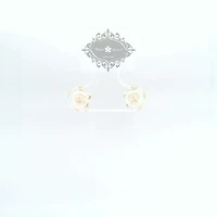 10k Yellow Gold Cubic Zirconia Flower Studs Earrings 155639