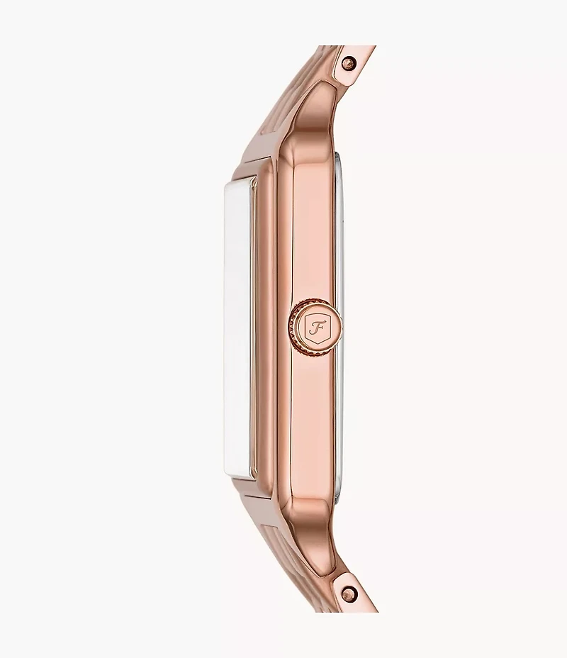 Fossil Raquel Three-Hand Date Rose Gold-Tone Stainless Steel Watch 155358