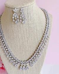 Bridal Cubic Zirconia Necklace & Earrings Set 152748