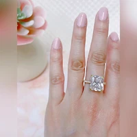 Gold Plated Sterling Silver Cubic Zirconia Radiant Cut Ring 146116