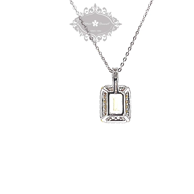 Sterling Silver Yellow Cubic Zirconia Necklace 151554