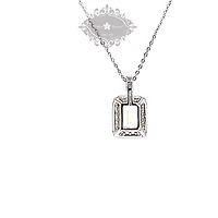 Sterling Silver Yellow Cubic Zirconia Necklace 151554