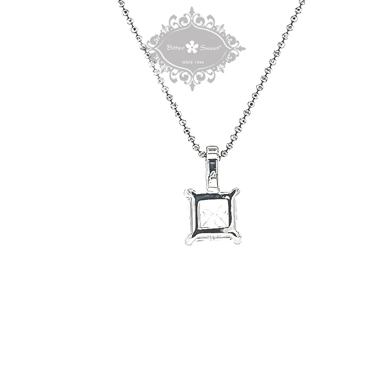 Sterling Silver Square Cubic Zirconia Necklace 147705