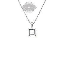 Sterling Silver Square Cubic Zirconia Necklace 147705