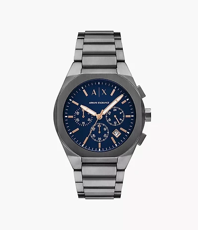 Armani Exchange Chronograph Gunmetal Stainless Steel Watch AX4182 154685