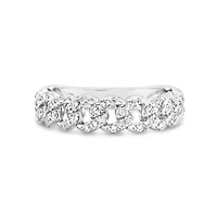 Sterling Silver Cuban Link Cubic Zirconia  Ring 155032