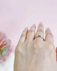 Sterling Silver Green Cubic Zirconia Ring 152218