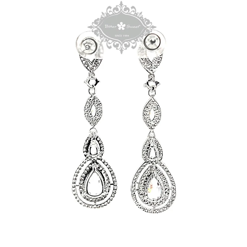 Bridal Cubic Zirconia Tear Drop  Earrings 125963