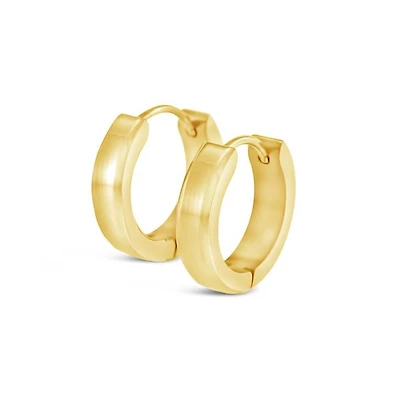 Stainless Steel Gold Square Huggie Earrings 150389