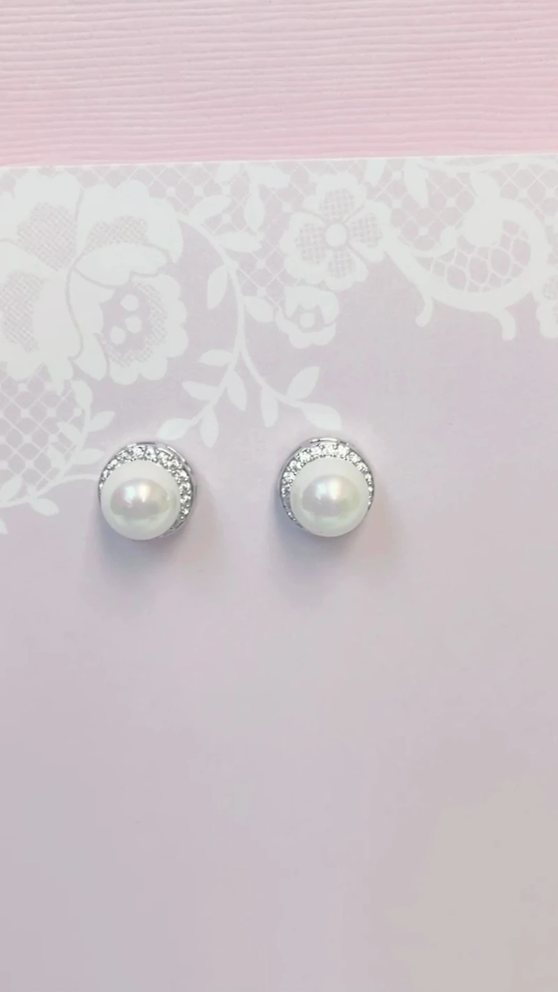 Bridal Silver Cubic Zirconia Earrings 149304