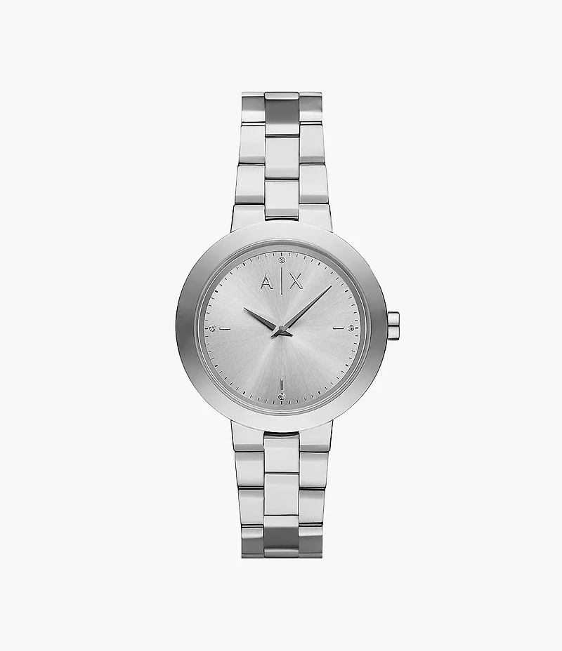 Armani Exchange Two-Hand Stainless Steel Silver Watch 154683