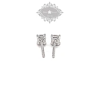 Sterling Silver Cubic Zirconia 4mm Cushion Studs 143349