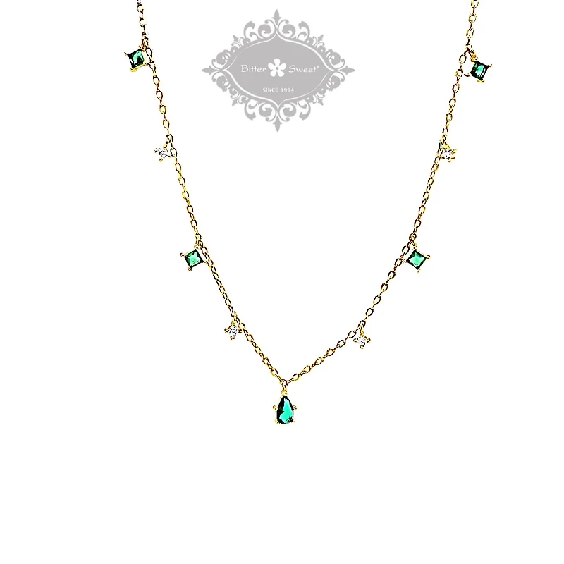Gold Plated Sterling Silver Cubic Zirconia Necklace