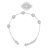 Sterling Silver Cubic Zirconia Square Bracelet 146679