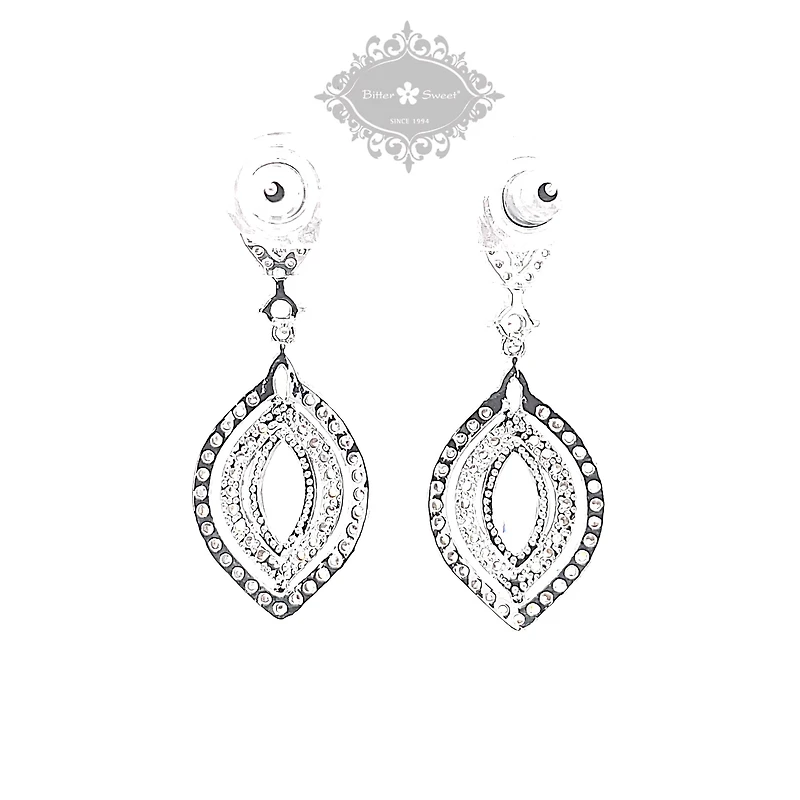 Bridal Silver Cubic Zirconia Drop Earrings 145939