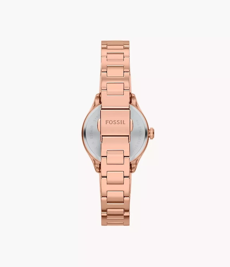 Fossil Gilmore Three-Hand Rose Gold-Tone Stainless Steel Watch 155362