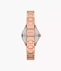 Fossil Gilmore Three-Hand Rose Gold-Tone Stainless Steel Watch 155362