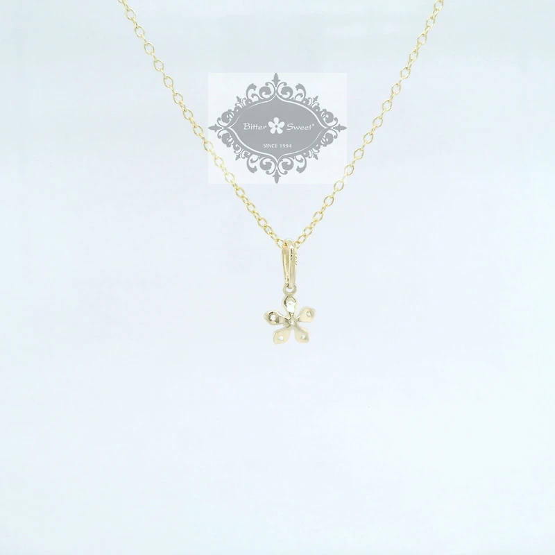 10k Yellow Gold Cubic Zirconia Flower Pendant 155634