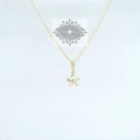 10k Yellow Gold Cubic Zirconia Flower Pendant 155634