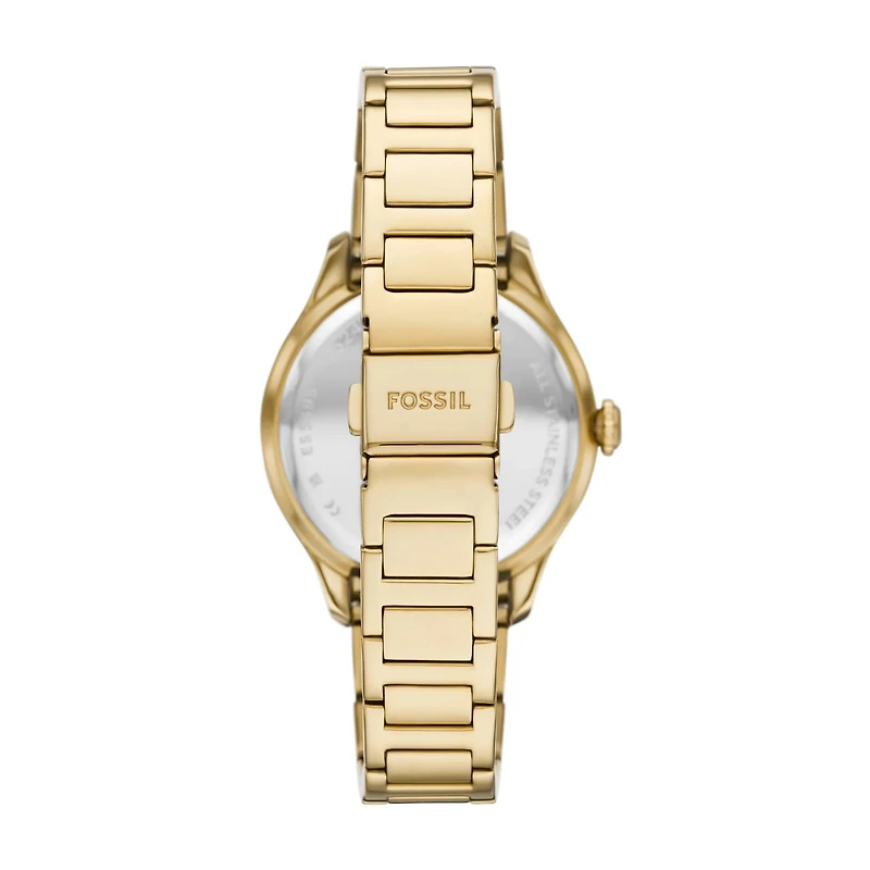 Fossil Gilmore Three-Hand Date Gold-Tone Stainless Steel Watch 155360